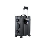 Travel Luggage Set Suitcase Aluminum Frame ABS+PC Hardcase Trolley Bag 28" - Black - Image 2