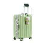 Travel Luggage Set Suitcase Aluminum Frame ABS+PC Hardcase Trolley Bag 24" - Green - Image 2
