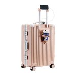 Travel Luggage Set Suitcase Aluminum Frame ABS+PC Hardcase Trolley Bag 24" - Pink - Image 2