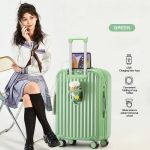 Travel bags with Cup Holder & USB Charger Luggage 28Inch - Green