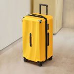 32-Inch Luggage Bag Travel with Cup Holder, USB Port & Aluminum Frame (Yellow)